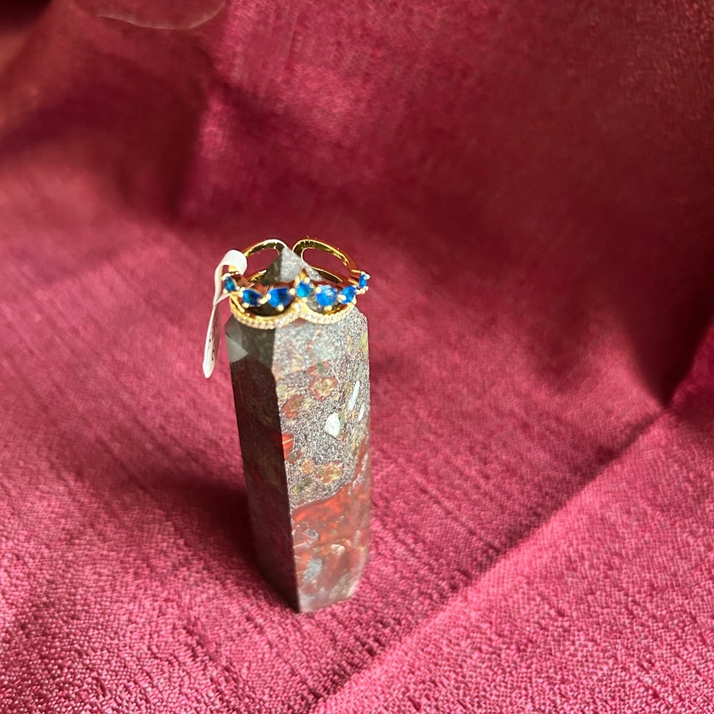 New Gold filled Blue Women's adjustable Ring